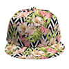 Pastel Alstroemeria Zigzag Pattern Print Snapback Cap