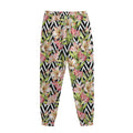 Pastel Alstroemeria Zigzag Pattern Print Sweatpants