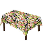 Pastel Alstroemeria Zigzag Pattern Print Tablecloth