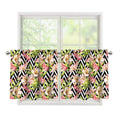 Pastel Alstroemeria Zigzag Pattern Print Tier Curtains