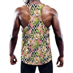 Pastel Alstroemeria Zigzag Pattern Print Training Tank Top