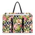 Pastel Alstroemeria Zigzag Pattern Print Utility Tote Bag