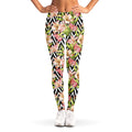 Pastel Alstroemeria Zigzag Pattern Print Women's Leggings
