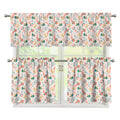 Pastel Axolotl Pattern Print 3 Piece Kitchen Curtains