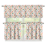 Pastel Axolotl Pattern Print 3 Piece Kitchen Curtains