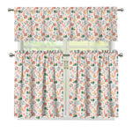 Pastel Axolotl Pattern Print 3 Piece Kitchen Curtains