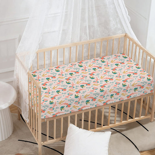 Pastel Axolotl Pattern Print Baby Crib Sheet