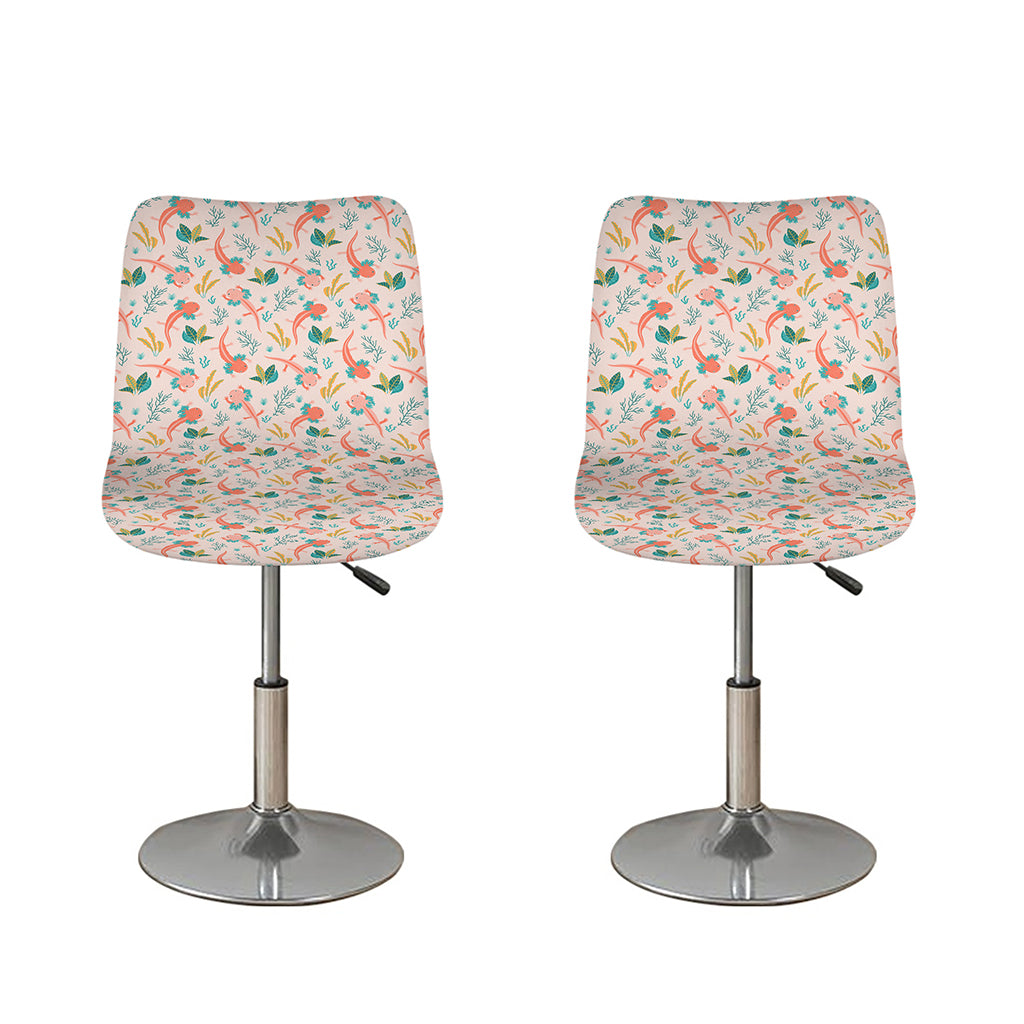 Pastel Axolotl Pattern Print Bar Stool Covers