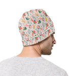 Pastel Axolotl Pattern Print Beanie