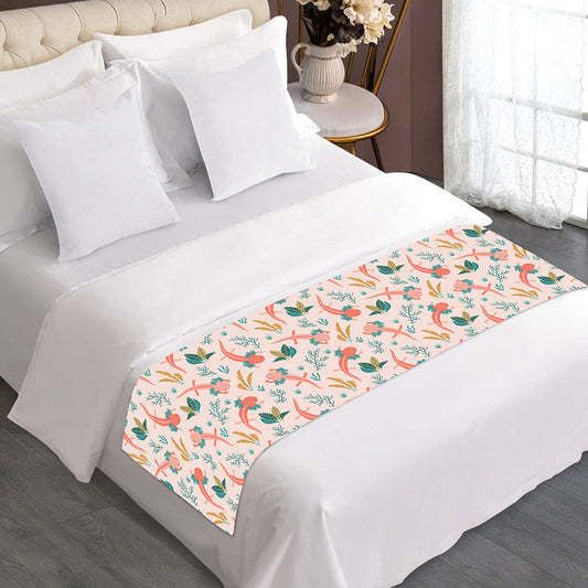 Pastel Axolotl Pattern Print Bed Runner