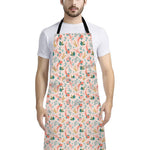 Pastel Axolotl Pattern Print Bib Apron With Pocket