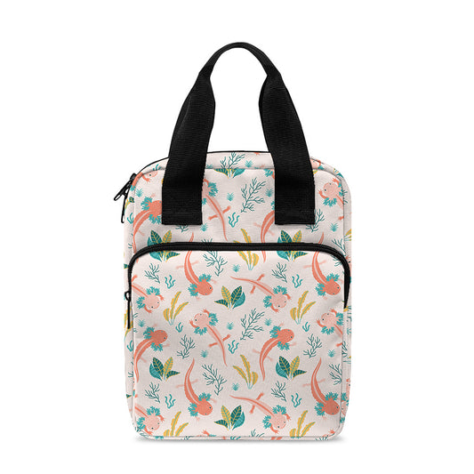 Pastel Axolotl Pattern Print Bible Tote Bag
