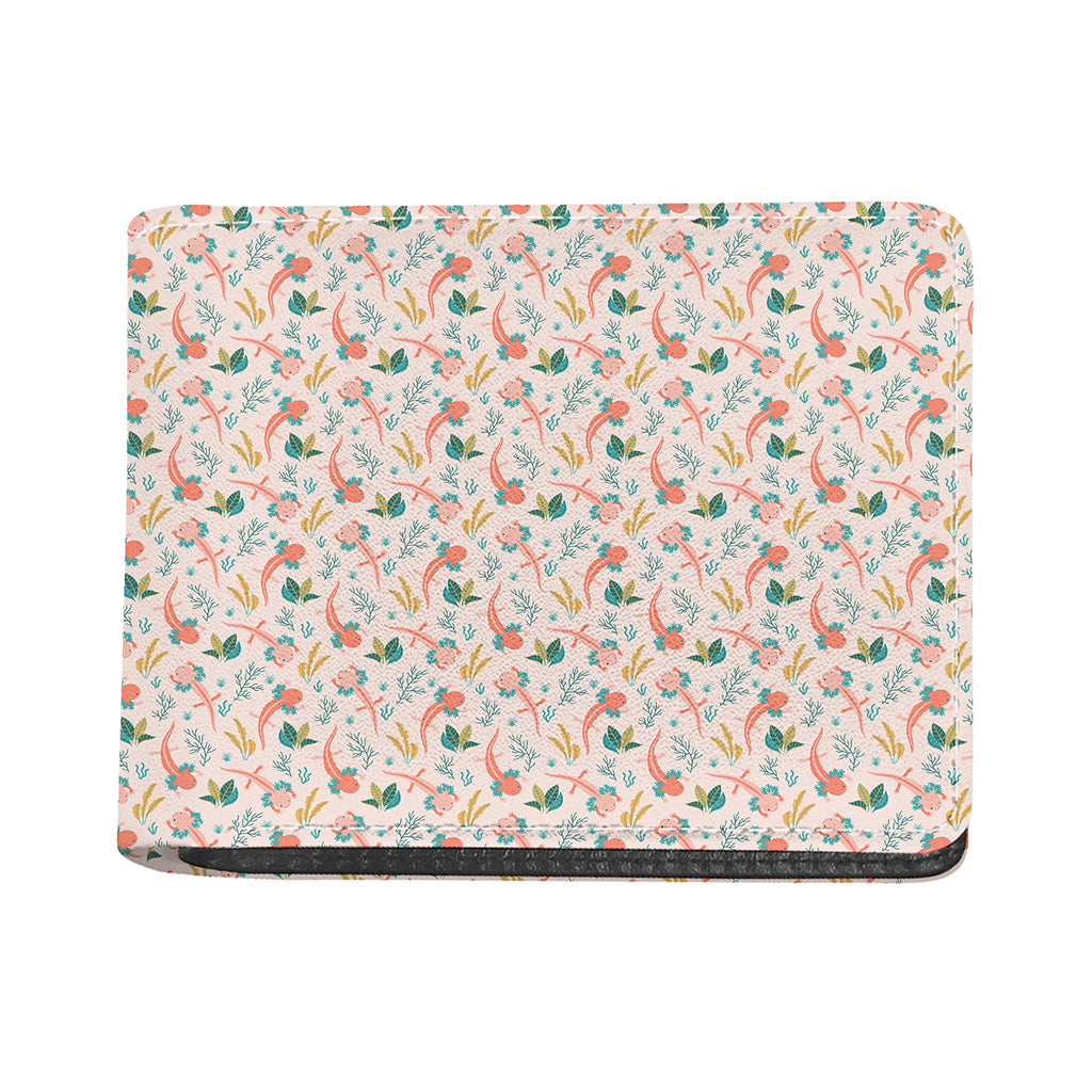 Pastel Axolotl Pattern Print Bifold Wallet