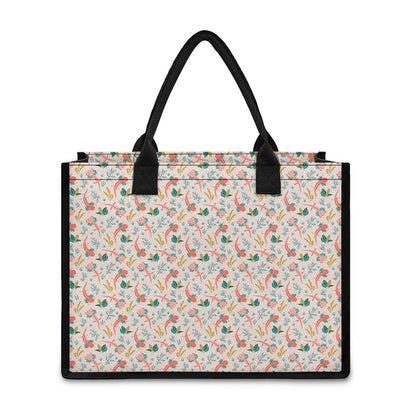 Pastel Axolotl Pattern Print Canvas Tote Bag