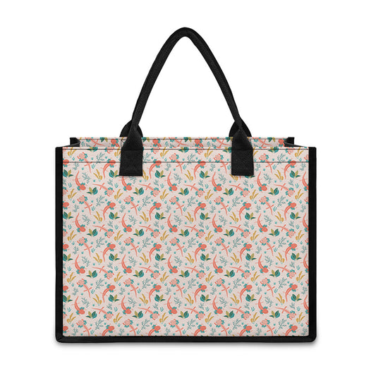 Pastel Axolotl Pattern Print Canvas Tote Bag