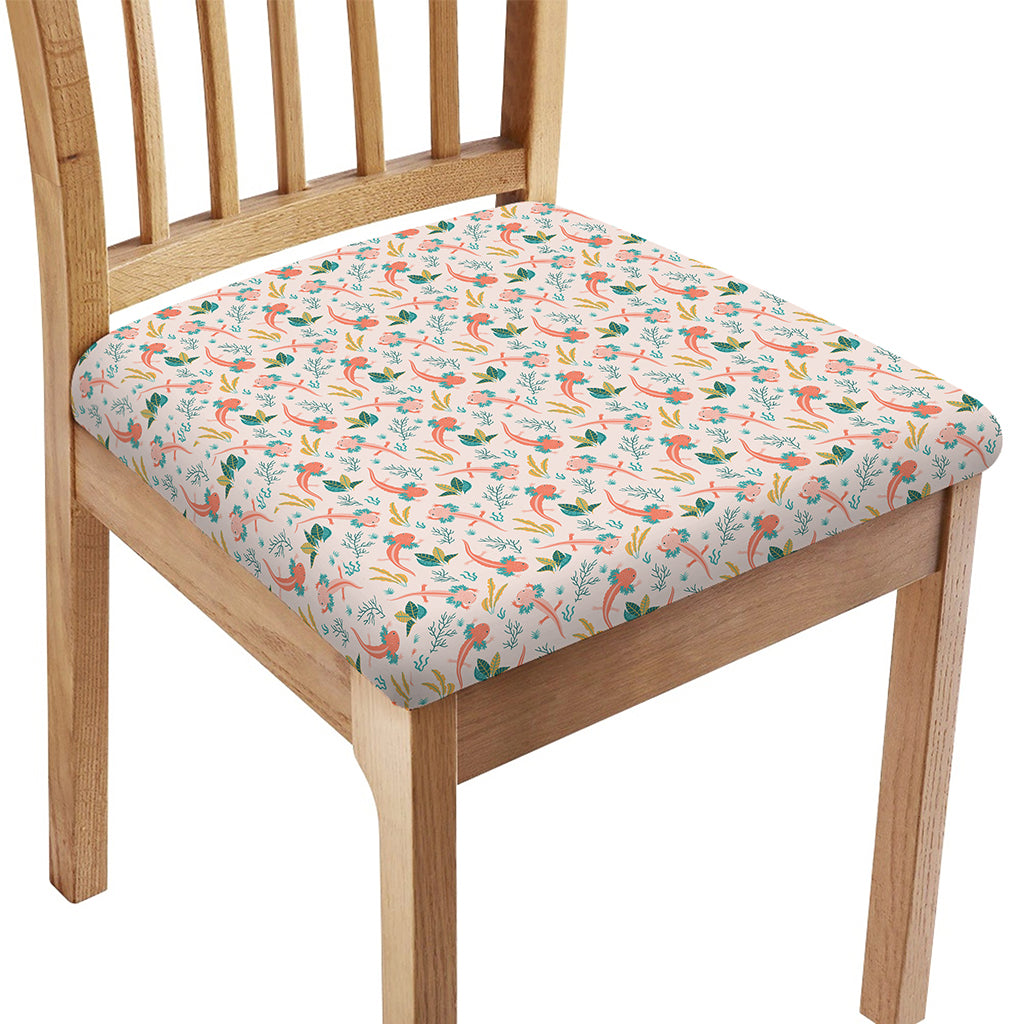Pastel Axolotl Pattern Print Chair Cushion Cover