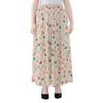 Pastel Axolotl Pattern Print Chiffon Maxi Skirt