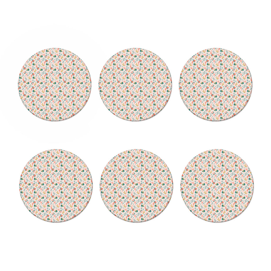 Pastel Axolotl Pattern Print Coaster Set