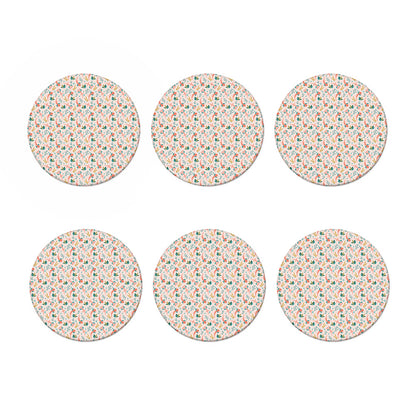 Pastel Axolotl Pattern Print Coaster Set