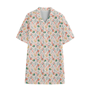 Pastel Axolotl Pattern Print Cotton Hawaiian Shirt