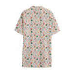 Pastel Axolotl Pattern Print Cotton Hawaiian Shirt