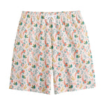 Pastel Axolotl Pattern Print Cotton Shorts