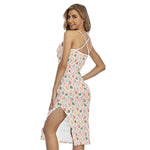 Pastel Axolotl Pattern Print Cross Back Cami Dress