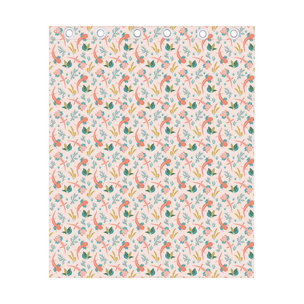 Pastel Axolotl Pattern Print Curtain