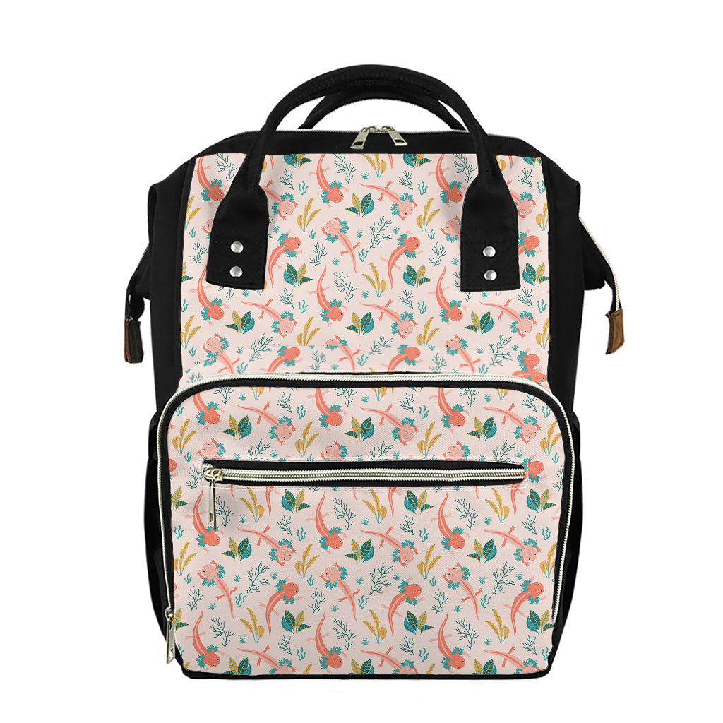 Pastel Axolotl Pattern Print Diaper Bag