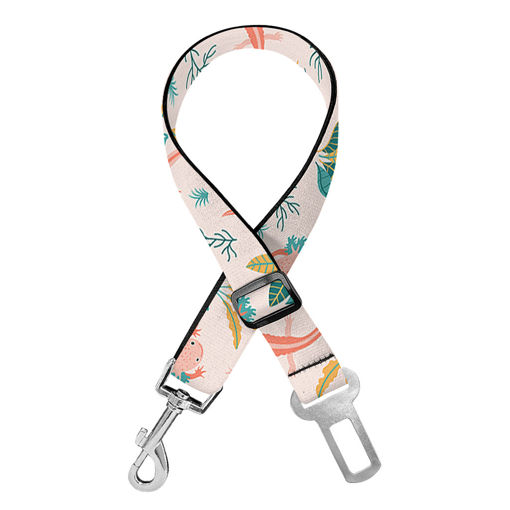 Pastel Axolotl Pattern Print Dog Seat Belt