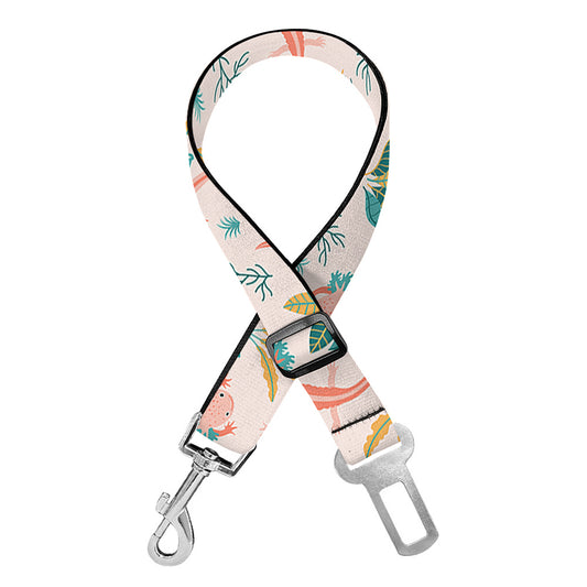 Pastel Axolotl Pattern Print Dog Seat Belt