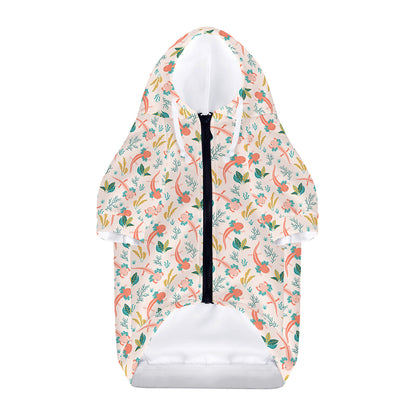 Pastel Axolotl Pattern Print Dog Zip Up Hoodie