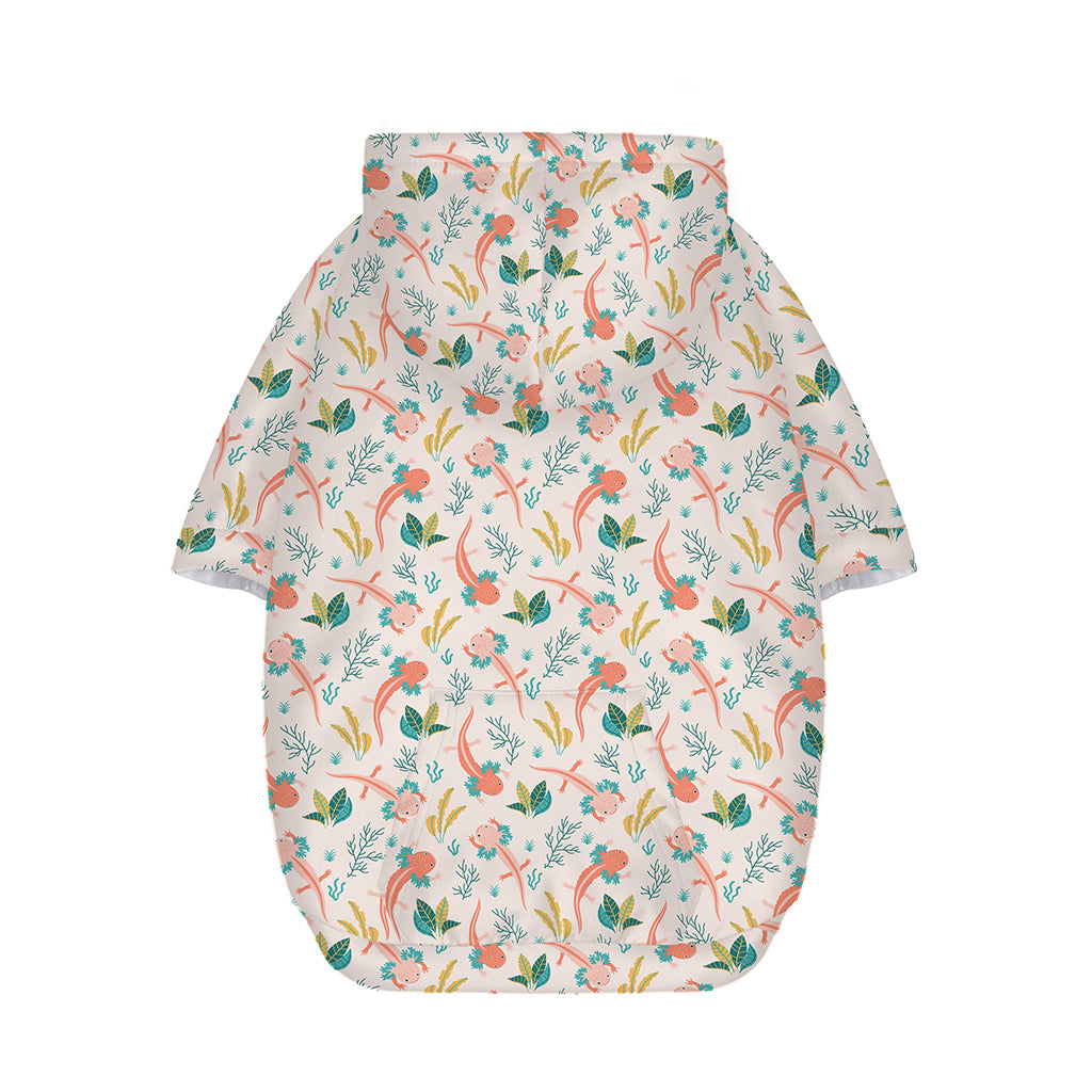 Pastel Axolotl Pattern Print Dog Zip Up Hoodie