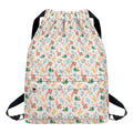 Pastel Axolotl Pattern Print Drawstring Backpack