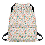 Pastel Axolotl Pattern Print Drawstring Backpack