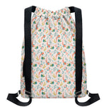 Pastel Axolotl Pattern Print Drawstring Backpack