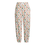 Pastel Axolotl Pattern Print Fleece Lined Knit Pants