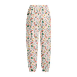 Pastel Axolotl Pattern Print Fleece Lined Knit Pants