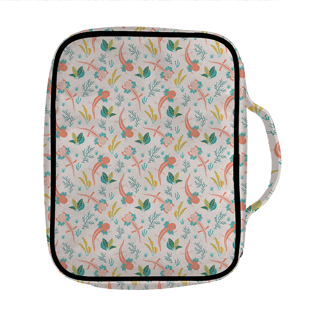Pastel Axolotl Pattern Print Front Pocket Bible Bag