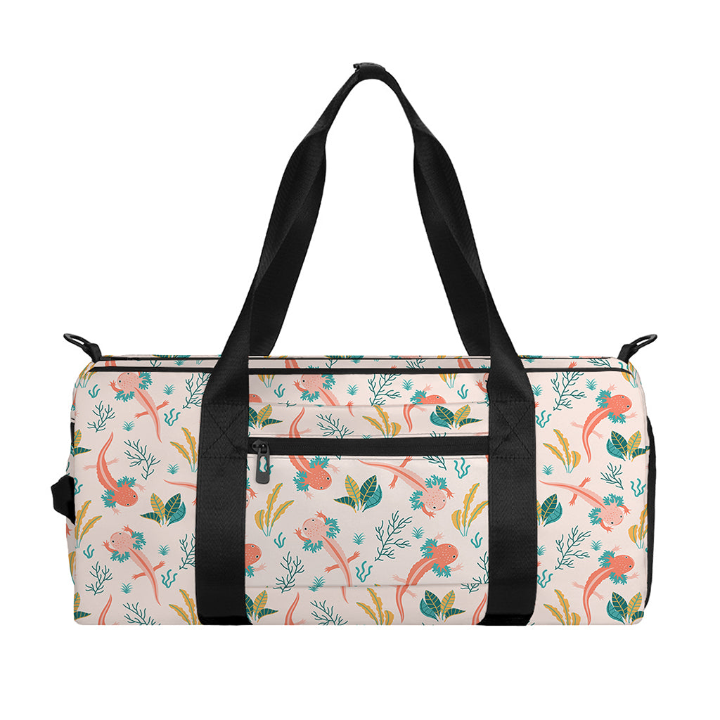 Pastel Axolotl Pattern Print Gym Bag