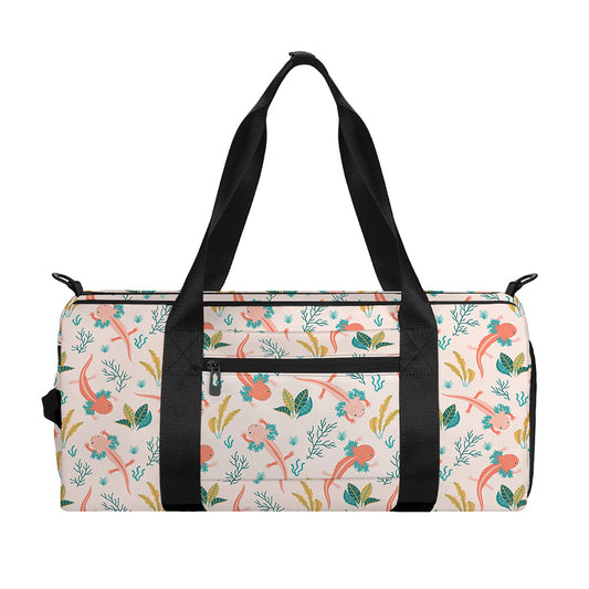 Pastel Axolotl Pattern Print Gym Bag