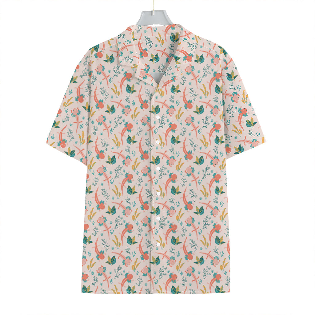 Pastel Axolotl Pattern Print Hawaiian Shirt