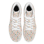 Pastel Axolotl Pattern Print High Top Leather Sneakers