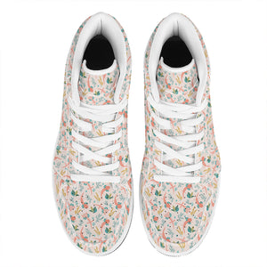 Pastel Axolotl Pattern Print High Top Leather Sneakers