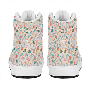 Pastel Axolotl Pattern Print High Top Leather Sneakers