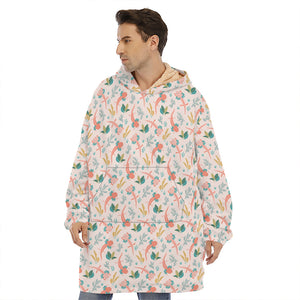 Pastel Axolotl Pattern Print Hoodie Blanket