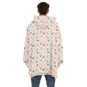 Pastel Axolotl Pattern Print Hoodie Blanket