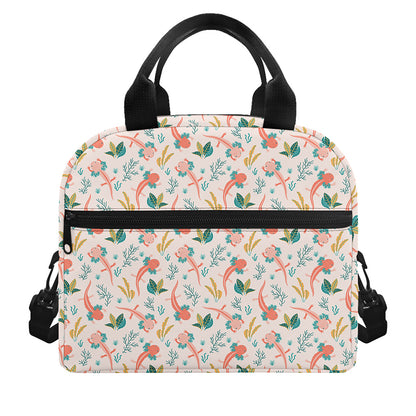 Pastel Axolotl Pattern Print Insulated Lunch Bag