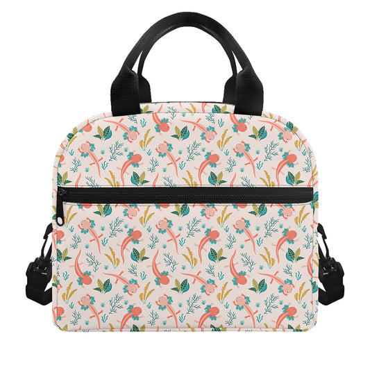 Pastel Axolotl Pattern Print Insulated Lunch Bag