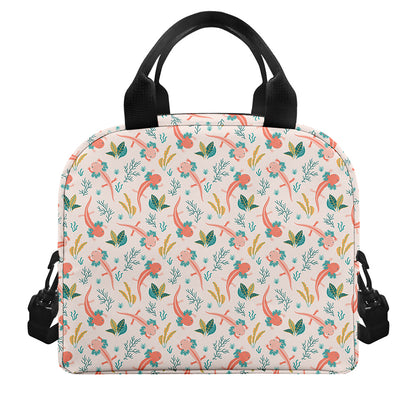 Pastel Axolotl Pattern Print Insulated Lunch Bag